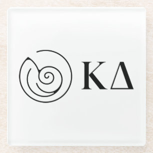 Kappa Delta Sorority Greek Letters Logo Design Glass Coaster