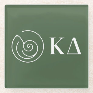 Kappa Delta Sorority Greek Letters Logo Design Glass Coaster
