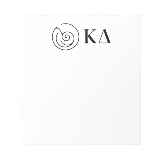 Kappa Delta Sorority Greek Letters Logo Design Notepad (Front)