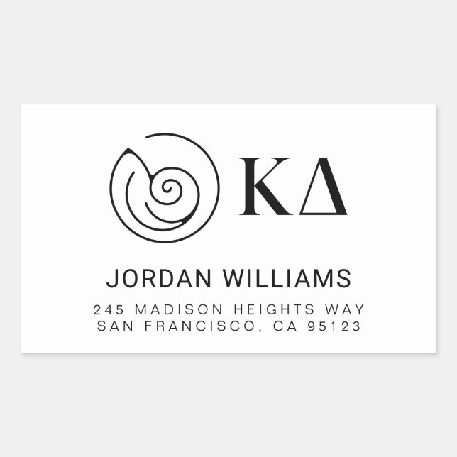 Kappa Delta Sorority Greek Letters Logo Design Rectangular Sticker (Front)