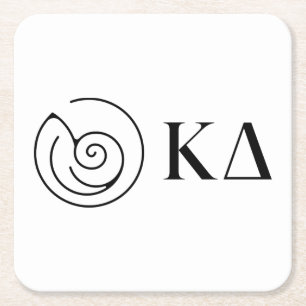 Kappa Delta Sorority Greek Letters Logo Design Square Paper Coaster