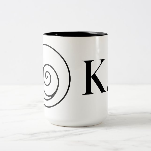 Kappa Delta Sorority Greek Letters Logo Design Two-Tone Coffee Mug (Center)