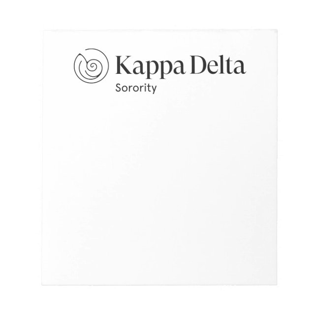 Kappa Delta Sorority Official Logo Design Notepad (Front)