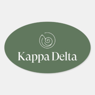 Kappa Delta Sorority Official Logo Design Oval Sticker