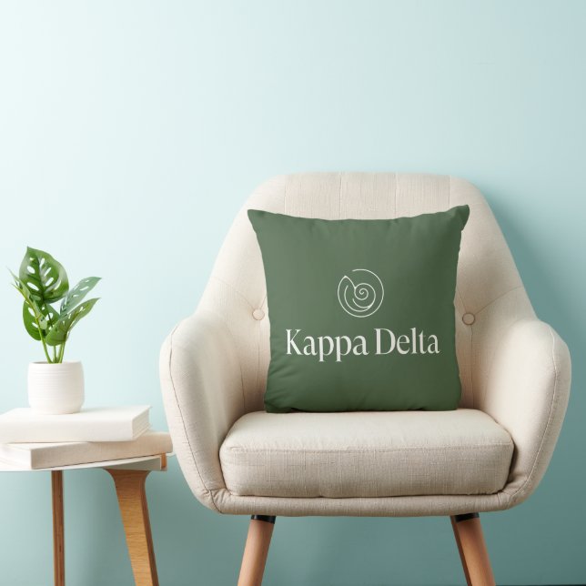 Kappa Delta Sorority Official Logo Design Throw Pillow (Chair)