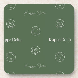 Kappa Delta Sorority Pattern Design Beverage Coaster