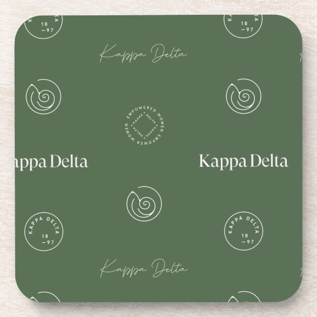 Kappa Delta Sorority Pattern Design Beverage Coaster (Front)