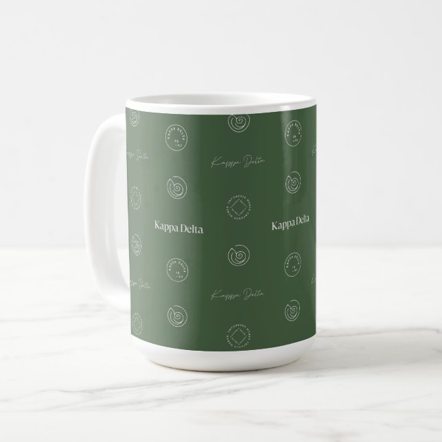 Kappa Delta Sorority Pattern Design Coffee Mug (Front Left)
