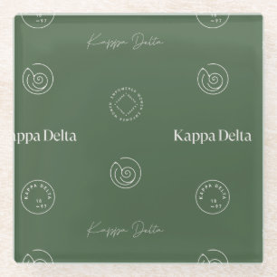 Kappa Delta Sorority Pattern Design Glass Coaster