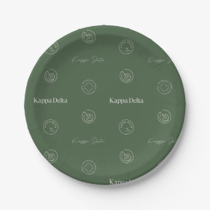 Kappa Delta Sorority Pattern Design Paper Plates