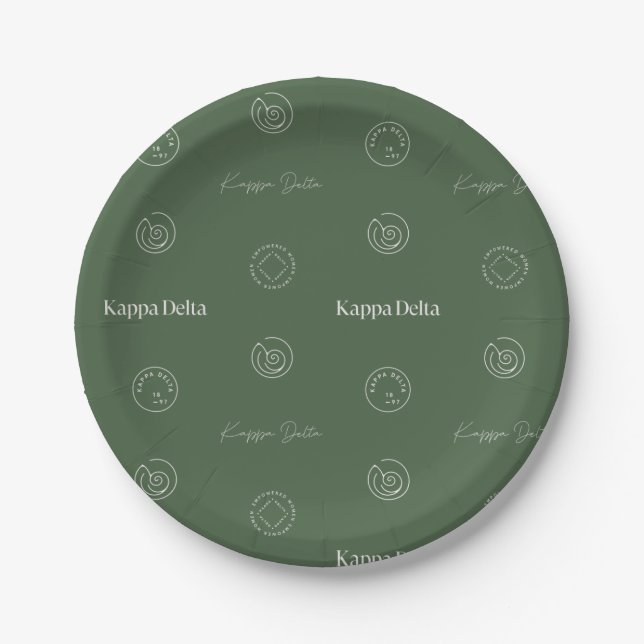 Kappa Delta Sorority Pattern Design Paper Plates (Front)