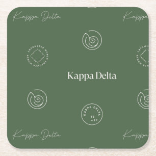 Kappa Delta Sorority Pattern Design Square Paper Coaster