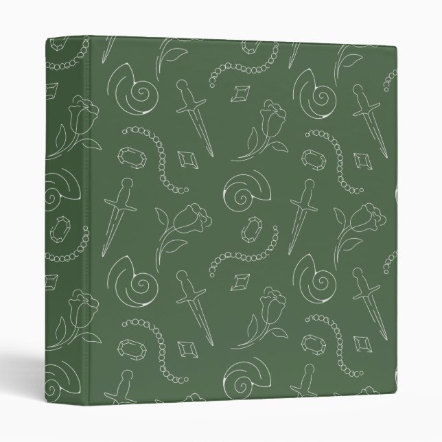 Kappa Delta Sorority Symbolic Pattern Design 3 Ring Binder (Front/Spine)