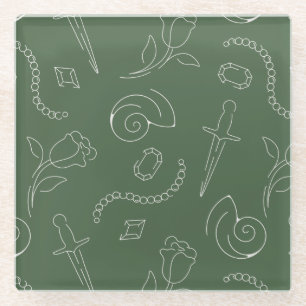 Kappa Delta Sorority Symbolic Pattern Design Glass Coaster