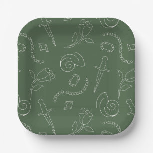 Kappa Delta Sorority Symbolic Pattern Design Paper Plates