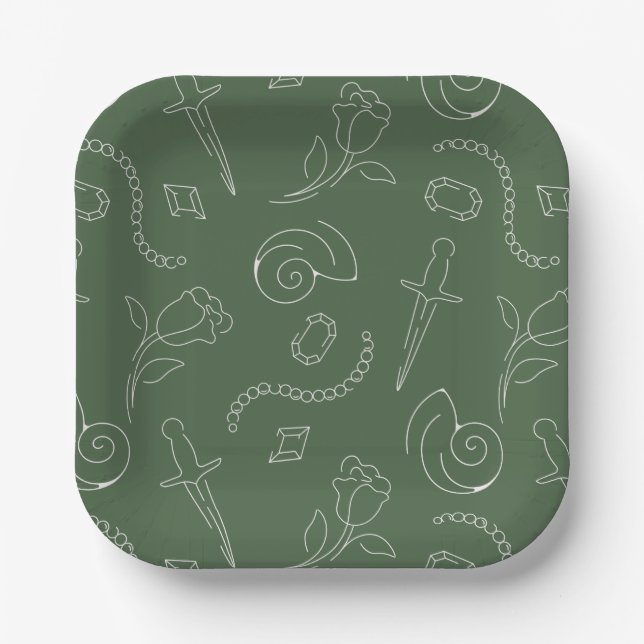 Kappa Delta Sorority Symbolic Pattern Design Paper Plates (Front)