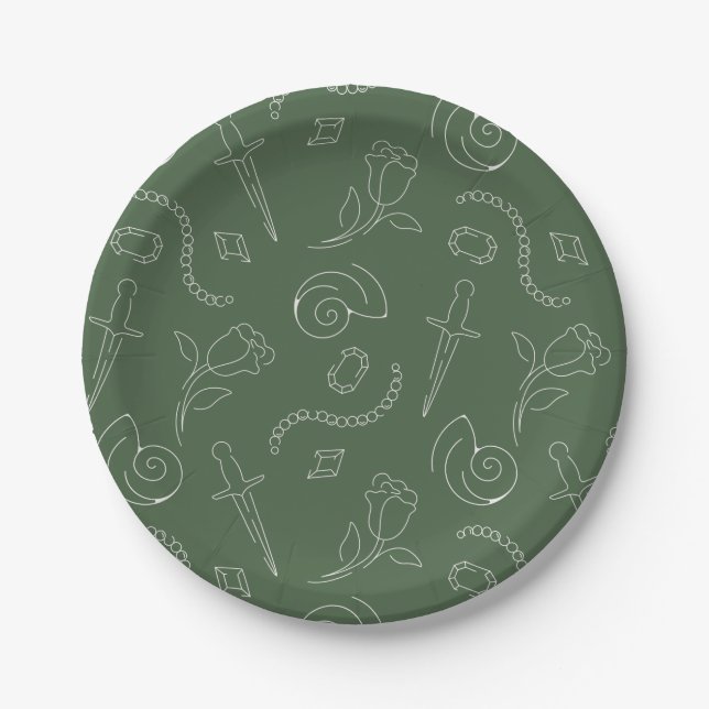 Kappa Delta Sorority Symbolic Pattern Design Paper Plates (Front)