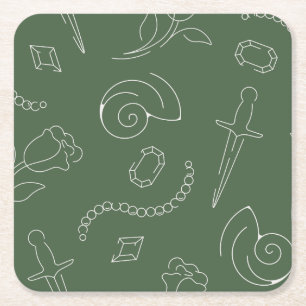 Kappa Delta Sorority Symbolic Pattern Design Square Paper Coaster