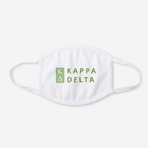 Kappa Delta Stacked White Cotton Face Mask