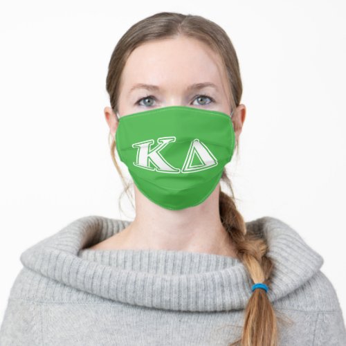 Kappa Delta White Letters Adult Cloth Face Mask