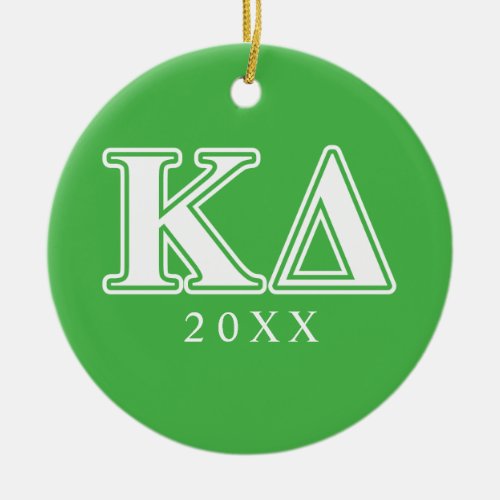 Kappa Delta White Letters Ceramic Ornament