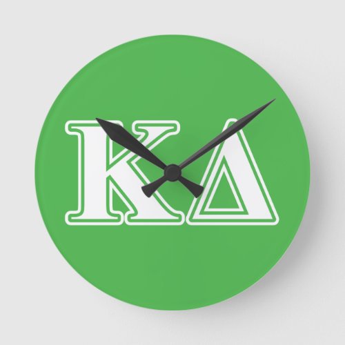 Kappa Delta White Letters Round Clock