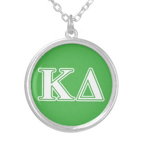 Kappa Delta White Letters Silver Plated Necklace