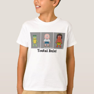 Kappa, Hitotsume-kozo, and Oni Cartoon Yokai T-Shirt