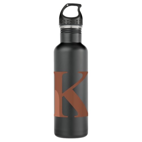Kappa  K Brown Greek Letter   Stainless Steel Water Bottle