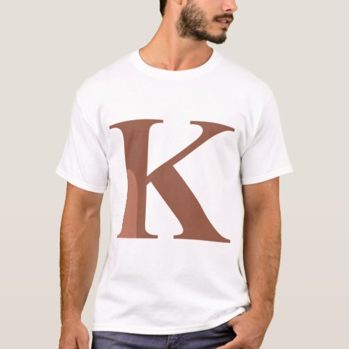 Kappa _ K Brown Greek Letter   T_Shirt