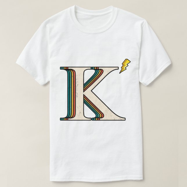 Kappa K Retro Letter Transparent    T-Shirt (Design Front)