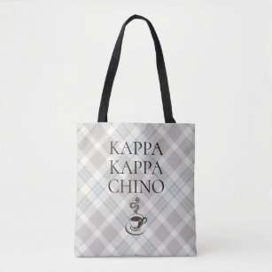Kappa Kappa Chino Funny Coffee Lover Plaid Tote Bag