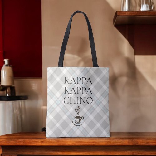 Kappa Kappa Chino Funny Coffee Lover Plaid Tote Bag