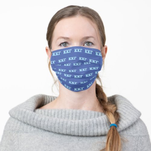 Kappa Kappa Gamma Baby Blue Letters Adult Cloth Face Mask