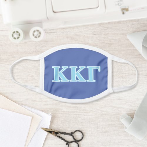 Kappa Kappa Gamma Baby Blue Letters Face Mask