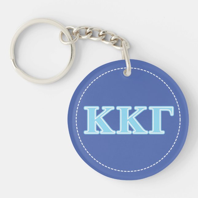 Kappa Kappa Gamma Baby Blue Letters Keychain (Front)