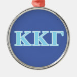 Kappa Kappa Gamma Baby Blue Letters Metal Ornament at Zazzle