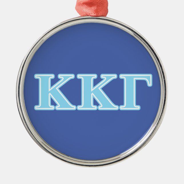 Kappa Kappa Gamma Baby Blue Letters Metal Ornament (Front)