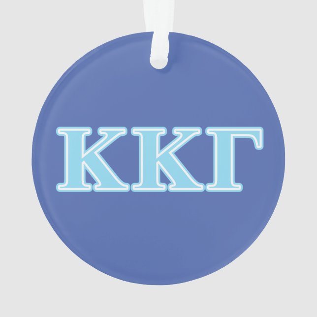 Kappa Kappa Gamma Baby Blue Letters Ornament (Back)