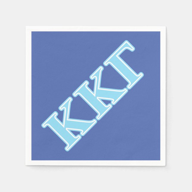 Kappa Kappa Gamma Baby Blue Letters Paper Napkins (Front)