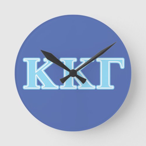 Kappa Kappa Gamma Baby Blue Letters Round Clock