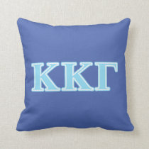 Kappa Kappa Gamma Baby Blue Letters Throw Pillow