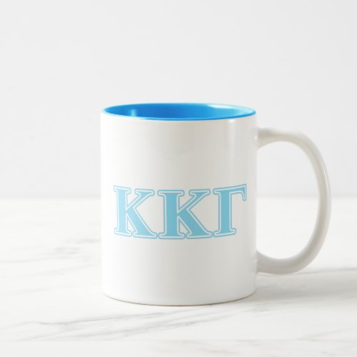 Kappa Kappa Gamma Baby Blue Letters Two_Tone Coffee Mug