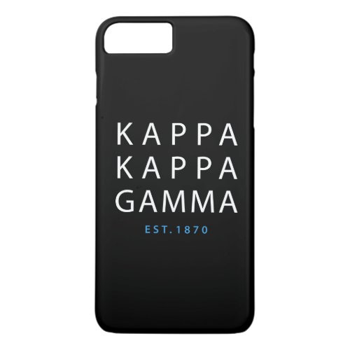 Kappa Kappa Gamma  Est 1870 iPhone 8 Plus7 Plus Case