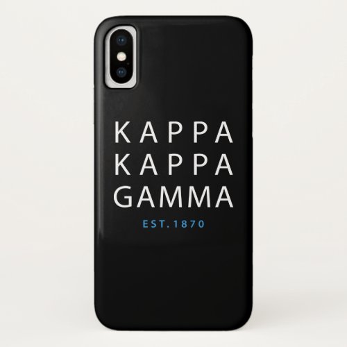 Kappa Kappa Gamma  Est 1870 iPhone X Case