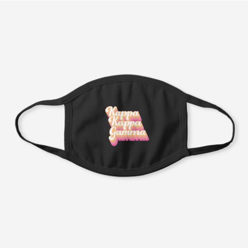 Kappa Kappa Gamma  Groovy Script Black Cotton Face Mask