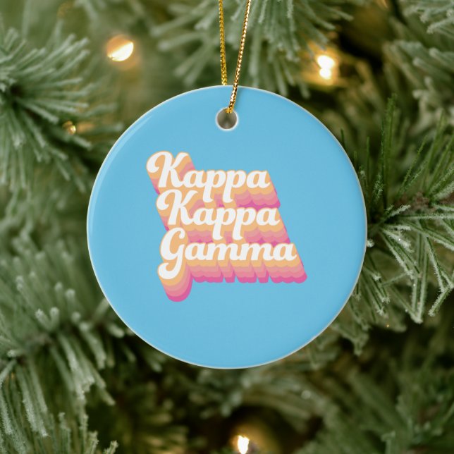 Kappa Kappa Gamma | Groovy Script Ceramic Ornament (Tree)