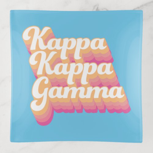 Kappa Kappa Gamma  Groovy Script Trinket Tray