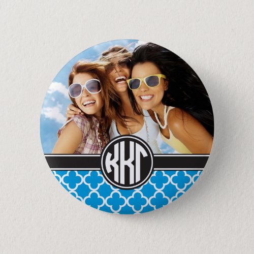 Kappa Kappa Gamma  Monogram and Photo Pinback Button