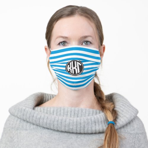 Kappa Kappa Gamma  Monogram Stripe Pattern Adult Cloth Face Mask